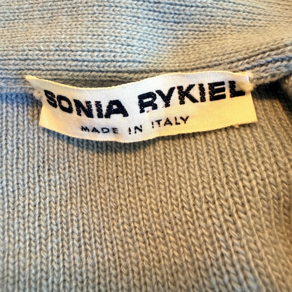 Sonia Rykiel Italy Blue Tie Front Drape Knit Cardigan Sweater Size 36 Small - Picture 3 of 11